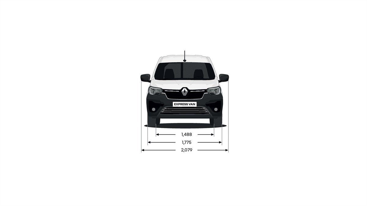 Renault Express Van dimensions front view