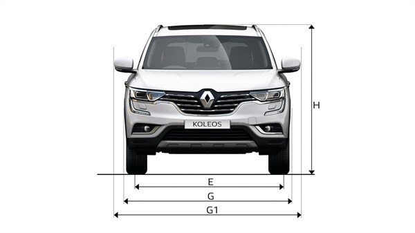 Renault KOLEOS front view with dimensions