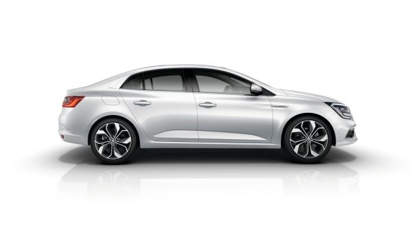 Renault MEGANE Sedan - rear 3/4 of the vehicle on white background