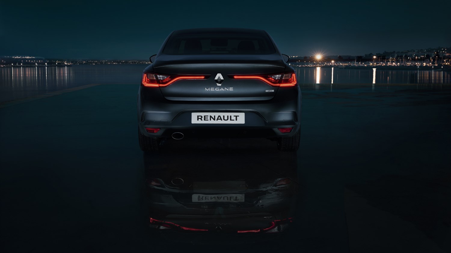 Renault Megane Sedan Rear End View At Night