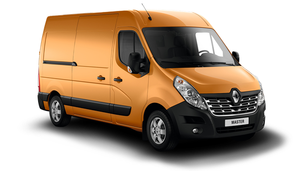 Renault orange Master Van side view