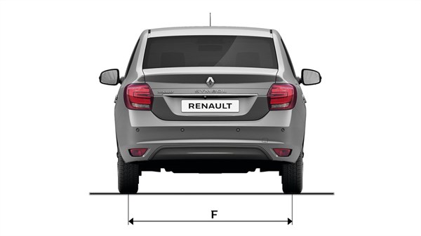 Renault SYMBOL - Rear view with dimensions