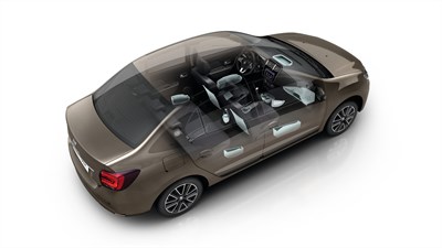 Renault Symbol storage capacity top view