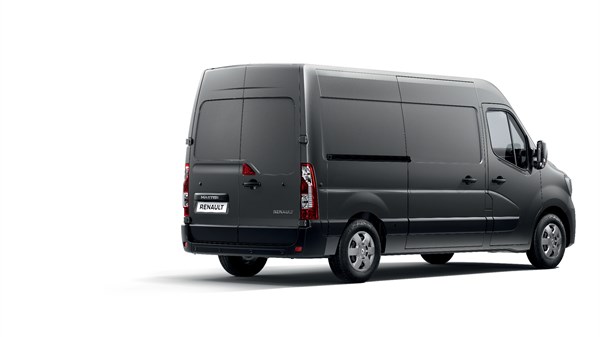 Renault Master black Van shown in back view